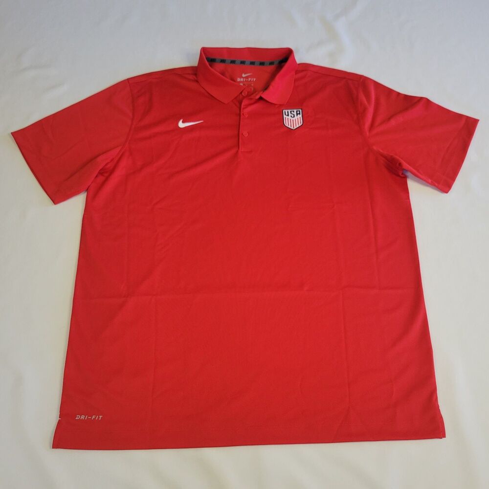 Mens XL Nike Dri-Fit Olympics Team USA Red Varsity Polo Shirt Basketball Soccer - Picture 14 of 16